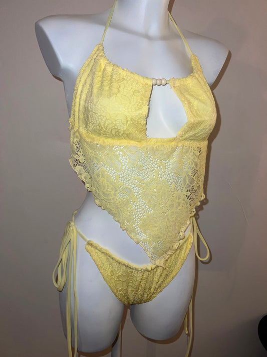 Limoncello Lace Drape Top 💛